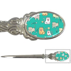 Seamless-pattern-cute-cat-cartoon-with-hand-drawn-style Letter Opener by Jancukart