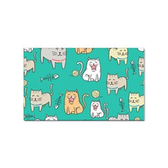 Seamless-pattern-cute-cat-cartoon-with-hand-drawn-style Sticker Rectangular (10 Pack)