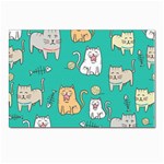 Seamless-pattern-cute-cat-cartoon-with-hand-drawn-style Postcards 5  x 7  (Pkg of 10) Front