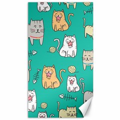 Seamless-pattern-cute-cat-cartoon-with-hand-drawn-style Canvas 40  X 72 