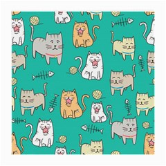 Seamless-pattern-cute-cat-cartoon-with-hand-drawn-style Medium Glasses Cloth