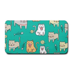 Seamless-pattern-cute-cat-cartoon-with-hand-drawn-style Medium Bar Mat by Jancukart