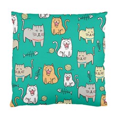 Seamless-pattern-cute-cat-cartoon-with-hand-drawn-style Standard Cushion Case (two Sides)