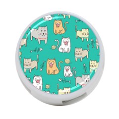 Seamless-pattern-cute-cat-cartoon-with-hand-drawn-style 4-port Usb Hub (two Sides)