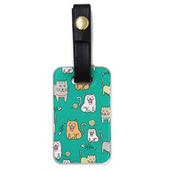 Seamless-pattern-cute-cat-cartoon-with-hand-drawn-style Luggage Tag (one Side)