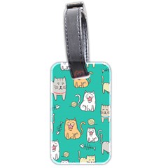 Seamless-pattern-cute-cat-cartoon-with-hand-drawn-style Luggage Tag (two Sides)