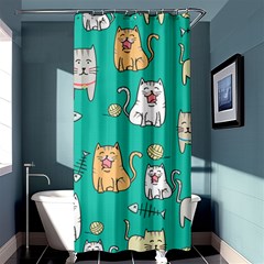 Seamless-pattern-cute-cat-cartoon-with-hand-drawn-style Shower Curtain 36  X 72  (stall) 