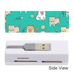 Seamless-pattern-cute-cat-cartoon-with-hand-drawn-style Memory Card Reader (stick)