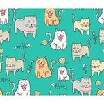 Seamless-pattern-cute-cat-cartoon-with-hand-drawn-style Deluxe Canvas 14  x 11  (Stretched) 14  x 11  x 1.5  Stretched Canvas