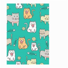 Seamless-pattern-cute-cat-cartoon-with-hand-drawn-style Small Garden Flag (two Sides) by Jancukart