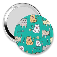 Seamless-pattern-cute-cat-cartoon-with-hand-drawn-style 3  Handbag Mirrors