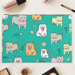 Seamless-pattern-cute-cat-cartoon-with-hand-drawn-style Cosmetic Bag (xxl)