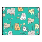 Seamless-pattern-cute-cat-cartoon-with-hand-drawn-style Double Sided Fleece Blanket (Small)  45 x34  Blanket Front