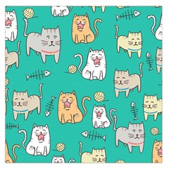 Seamless-pattern-cute-cat-cartoon-with-hand-drawn-style Square Satin Scarf (36  X 36 )