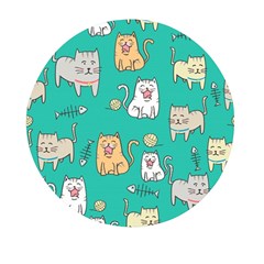 Seamless-pattern-cute-cat-cartoon-with-hand-drawn-style Mini Round Pill Box (pack Of 3) by Jancukart