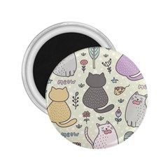 Funny Cartoon Cats Seamless Pattern 2 25  Magnets