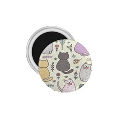 Funny Cartoon Cats Seamless Pattern 1 75  Magnets