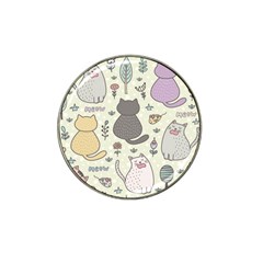 Funny Cartoon Cats Seamless Pattern Hat Clip Ball Marker (4 Pack)