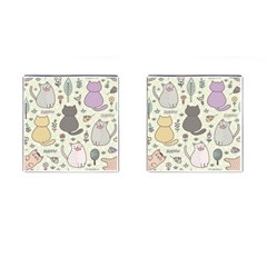 Funny Cartoon Cats Seamless Pattern Cufflinks (square)