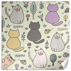 Funny Cartoon Cats Seamless Pattern Canvas 12  X 12 