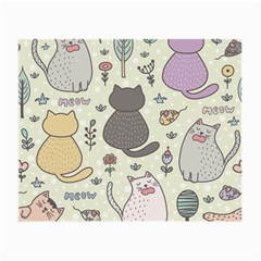 Funny Cartoon Cats Seamless Pattern Small Glasses Cloth (2 Sides)