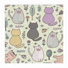 Funny Cartoon Cats Seamless Pattern Medium Glasses Cloth by Jancukart