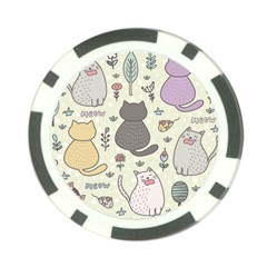 Funny Cartoon Cats Seamless Pattern Poker Chip Card Guard