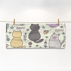 Funny Cartoon Cats Seamless Pattern Hand Towel