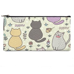 Funny Cartoon Cats Seamless Pattern Pencil Case