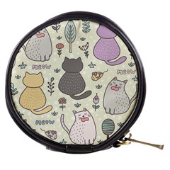 Funny Cartoon Cats Seamless Pattern Mini Makeup Bag