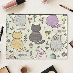 Funny Cartoon Cats Seamless Pattern Cosmetic Bag (xl)