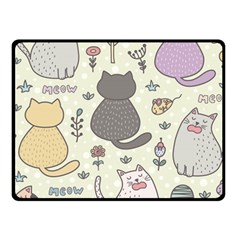 Funny Cartoon Cats Seamless Pattern Fleece Blanket (small)