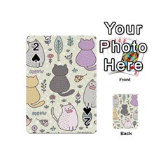 Funny Cartoon Cats Seamless Pattern Playing Cards 54 Designs (mini)