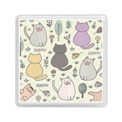 Funny Cartoon Cats Seamless Pattern Memory Card Reader (square)