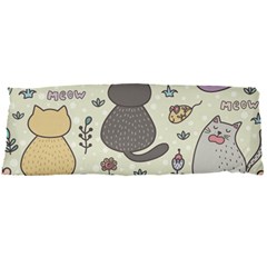 Funny Cartoon Cats Seamless Pattern Body Pillow Case Dakimakura (two Sides)