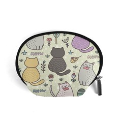 Funny Cartoon Cats Seamless Pattern Accessory Pouch (small)