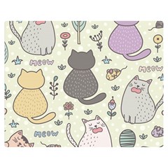 Funny Cartoon Cats Seamless Pattern Double Sided Flano Blanket (medium) 