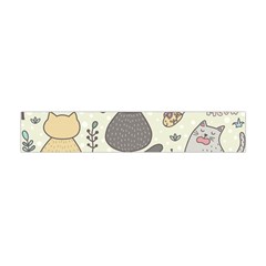 Funny Cartoon Cats Seamless Pattern Flano Scarf (mini)