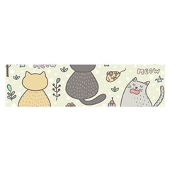 Funny Cartoon Cats Seamless Pattern Oblong Satin Scarf (16  X 60 ) by Jancukart