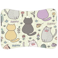 Funny Cartoon Cats Seamless Pattern Velour Seat Head Rest Cushion