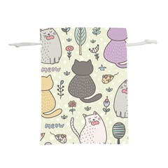 Funny Cartoon Cats Seamless Pattern Lightweight Drawstring Pouch (s)