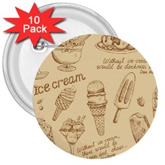 Ice-cream-vintage-pattern 3  Buttons (10 Pack)  by Jancukart