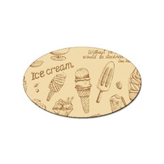 Ice-cream-vintage-pattern Sticker (oval) by Jancukart