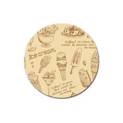 Ice-cream-vintage-pattern Magnet 3  (round) by Jancukart