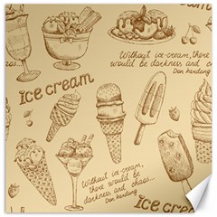 Ice-cream-vintage-pattern Canvas 12  X 12 