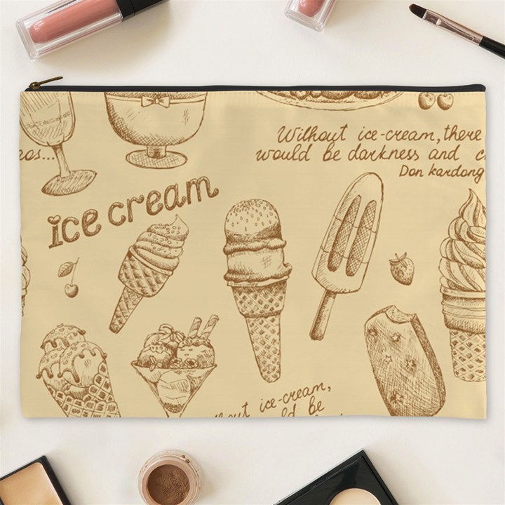 Ice-cream-vintage-pattern Cosmetic Bag (XXXL)