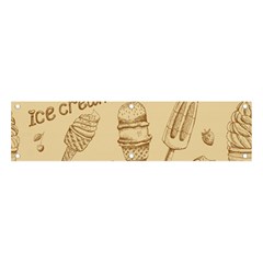 Ice-cream-vintage-pattern Banner And Sign 4  X 1  by Jancukart