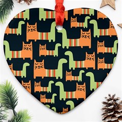 Seamless-pattern-with-cats Ornament (heart)