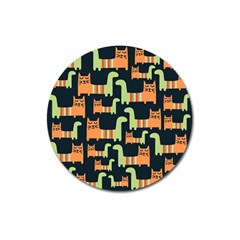 Seamless-pattern-with-cats Magnet 3  (round)