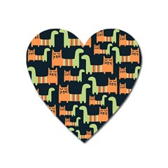 Seamless-pattern-with-cats Heart Magnet